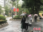 11日，南京街头迎来降温降雨，市民纷纷撑起雨伞。　杨颜慈　摄 - 江苏新闻网
