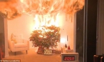 英消防队演示圣诞树起火吞噬整个房间 - 消防总队