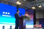 图为扬州市副市长刘禹同在峰会上致辞。　崔佳明 摄 - 江苏新闻网
