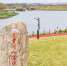 滨海海边“古黄河入海口”的巨型石碑。　泱波　摄 - 江苏新闻网