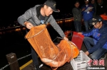 工作人员正在清点参赛选手的鱼篓。　汤德宏 摄 - 江苏新闻网
