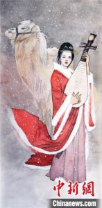 《扬州美女--二十四娇图》展出的刘细君。刘细君，汉代江都公主，嫁西域乌孙国王，为第一位汉家和亲公主。扬州瘦西湖供图 - 江苏新闻网