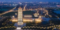 航拍夜色中的中国大运河博物馆。　泱波　摄 - 江苏新闻网