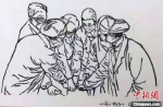 高中学生深受感动，画下了抗疫中的温暖一幕。　被采访者戴丙轩供图 - 江苏新闻网