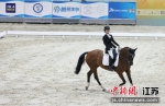 马术运动员身着盛装、马走舞步。海澜集团供图 - 江苏新闻网