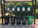 江苏省扬州市梅岭街道锦旺社区中的垃圾分类桶。　朱晓颖 摄 - 江苏新闻网